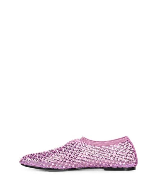 strategia shoes Pink Crystal-Embellished Mesh Ballet Flats