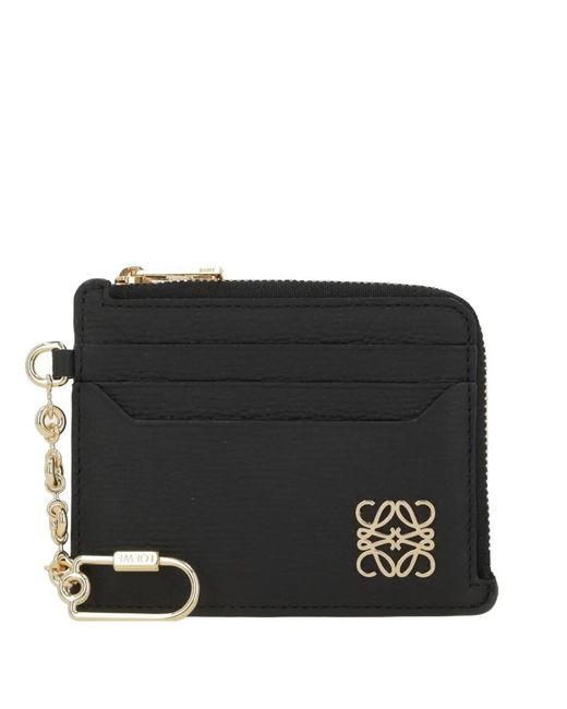 Loewe Black Zipped Leather Card Holder