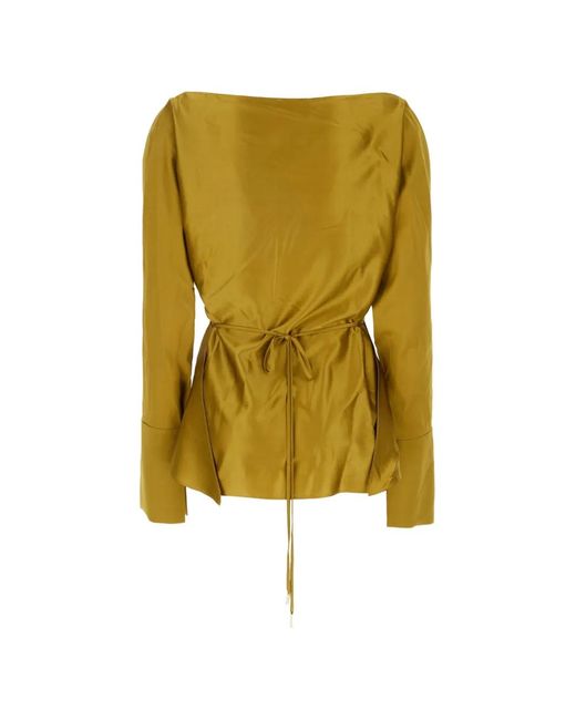 Danamé Yellow Xenia Crossover-Front Blouse