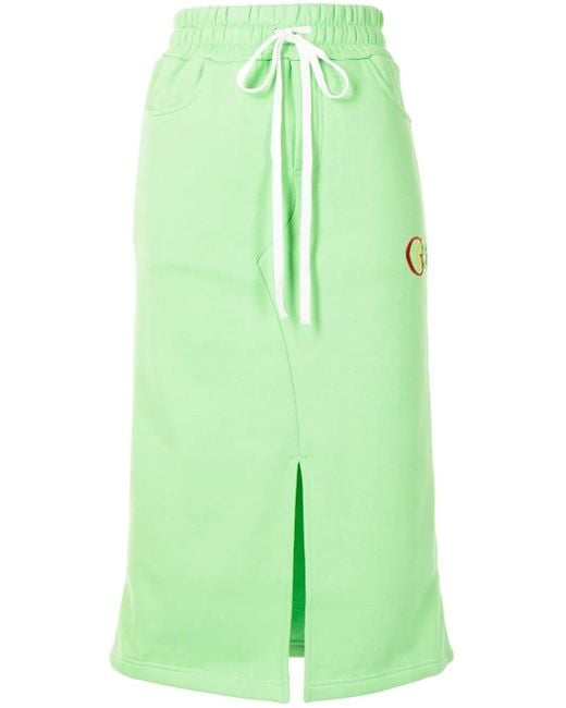 Jupe Mi-Longue À Logo Brodé goodboy en coloris Green