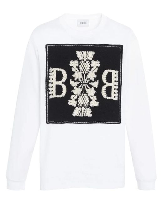 Barrie Black Logo Patch Long-Sleeved T-Shirt for men
