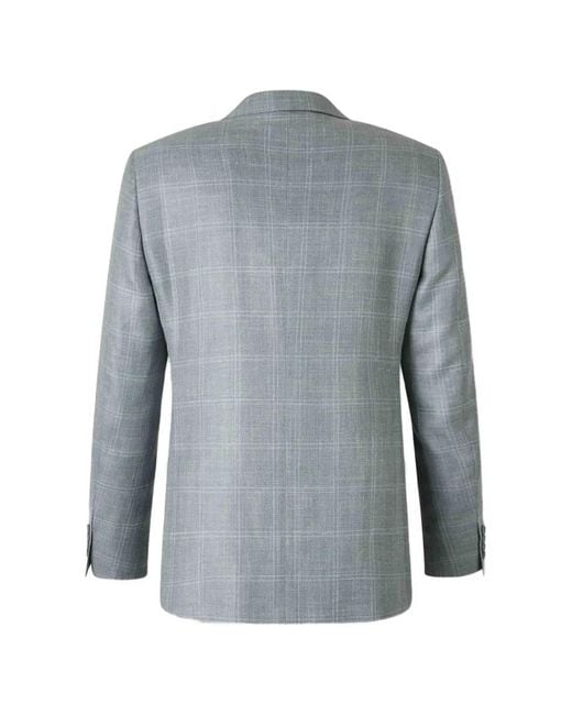 Canali Gray Checked-Pattern Blazer for men