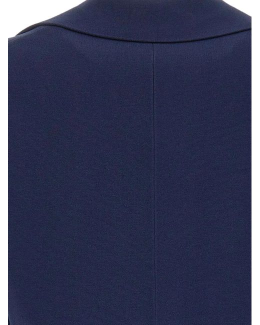Kangra Blue Sleeveless Knitted Blazer