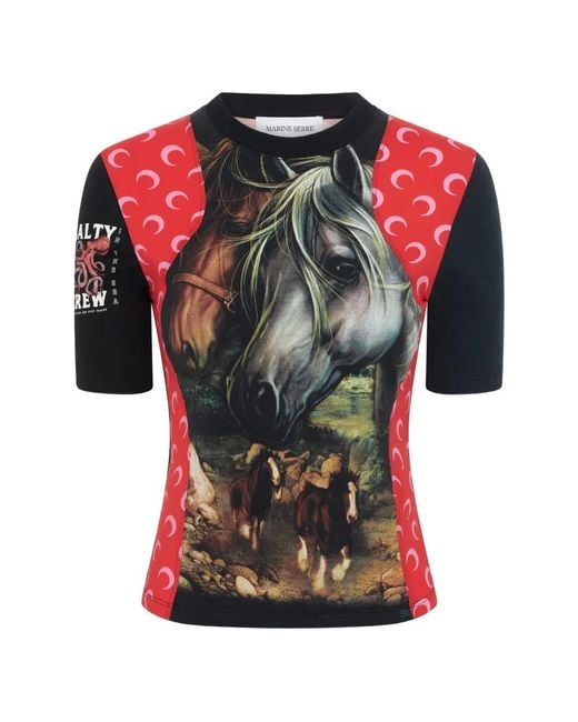 MARINE SERRE Red Lunar New Year T-Shirt