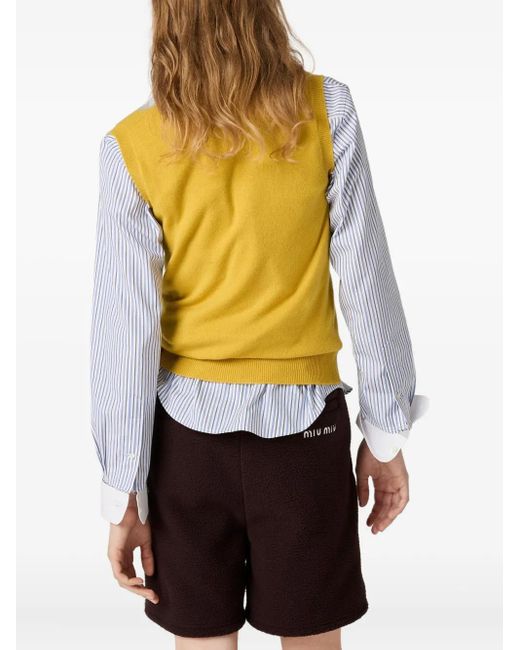 Gilet A Rombi di Miu Miu in Yellow