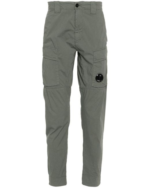 C P Company Gray Lens-detail Tapered Trousers for men