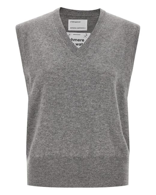 Extreme Cashmere Gray V-neck Vest