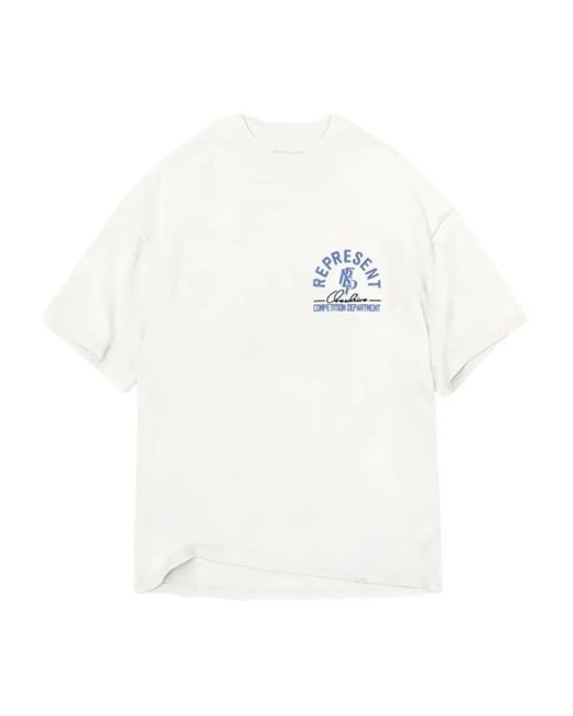Represent White Logo-Print T-Shirt for men