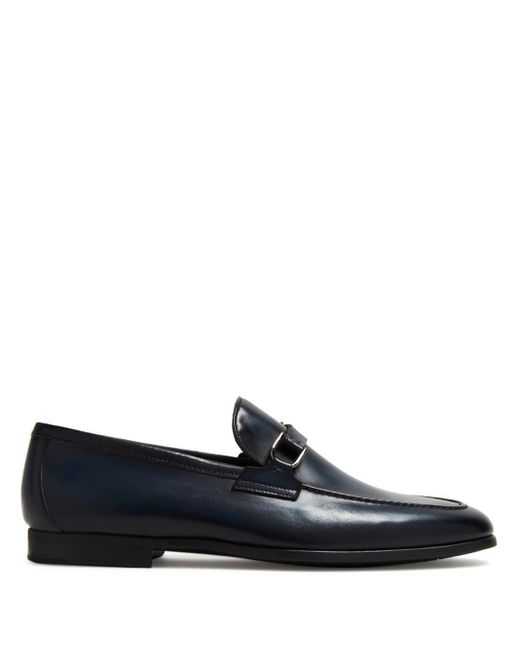 Magnanni Shoes Blue Dinos Leather Loafers for men
