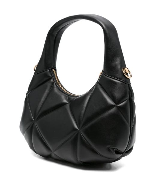 Love Moschino Black Quilted Logo-Plaque Shoulder Bag