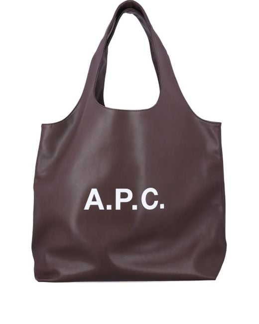 A.P.C. Purple Logo-Plaque Tote Bag for men