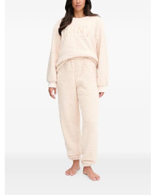 DKNY Natural Sherpa Pajama Set