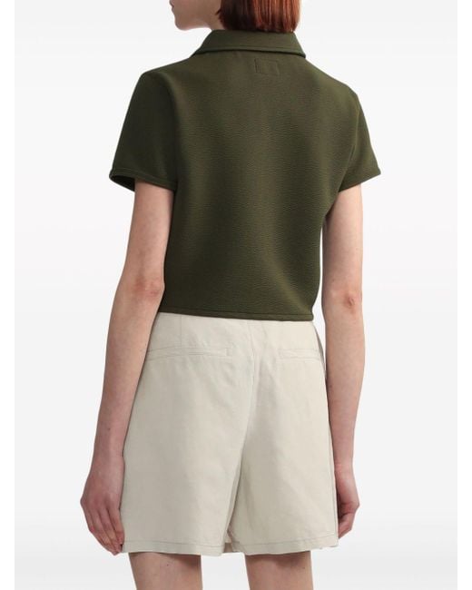 Izzue Green Cropped-T-Shirt mit Reißverschluss