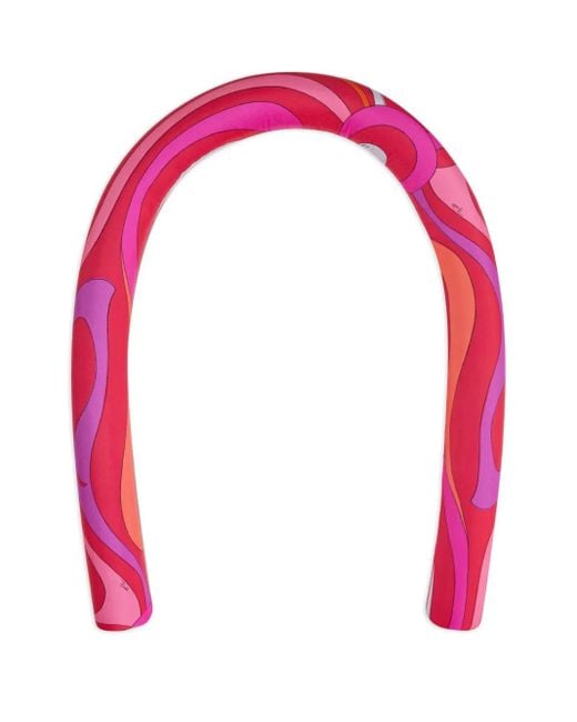Emilio Pucci Red Marmo-Print Pool Tube