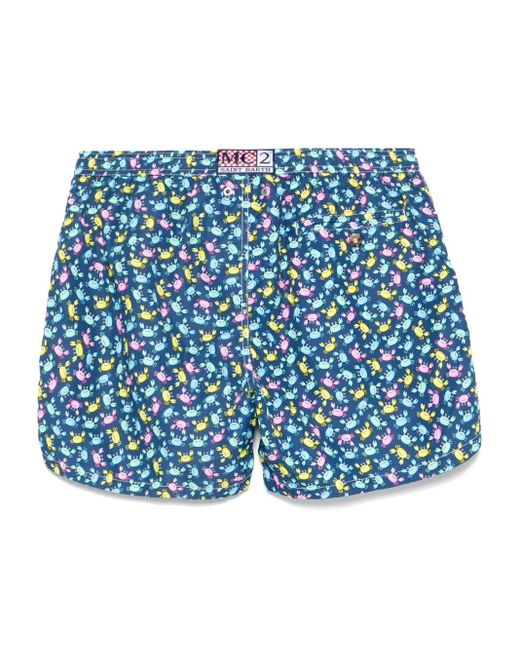 Mc2 Saint Barth Blue Crabby Multi-Print Swim Shorts for men