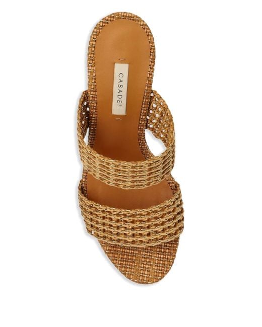 Casadei Brown 120Mm Woven-Platform Sandals