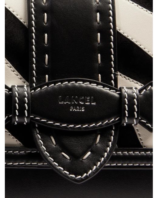 Lancel Black Sienna Zebra-Print Flap Bag
