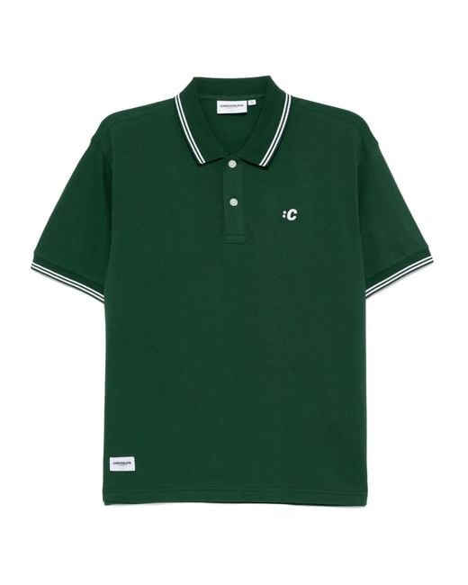 Chocoolate Green Logo-Embroidered Polo Shirt for men