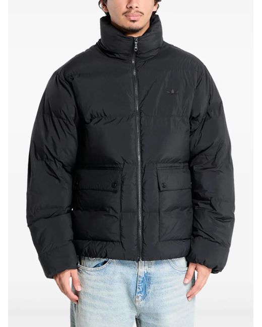 Adidas Black Hooded Puffer Jacket for men