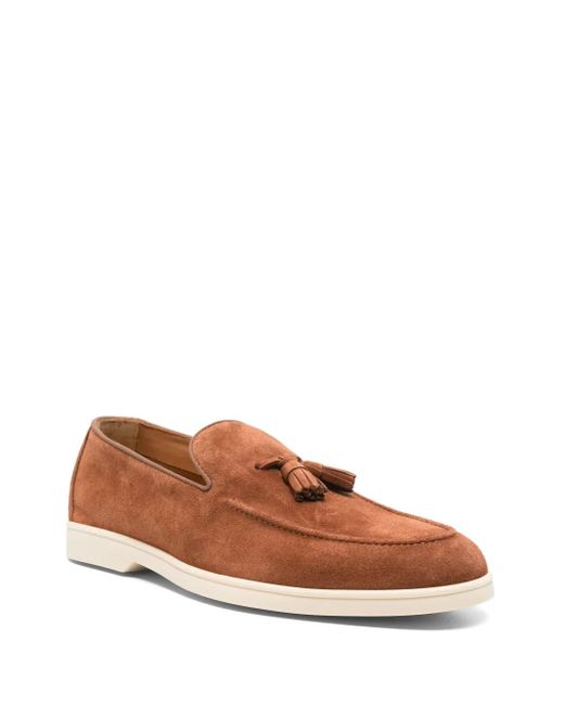 Doucal's Brown Leather Loafers for men