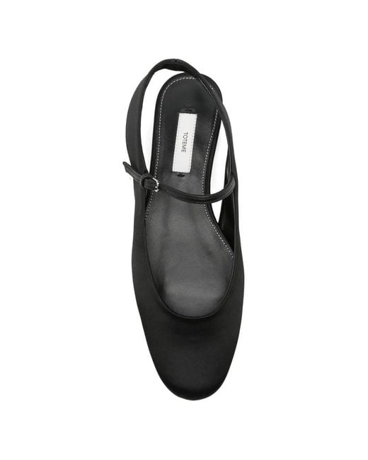 Totême Black Slingback Satin Mary Janes