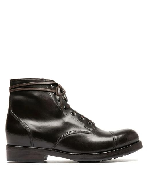 Officine Creative Men's Black Leather Lace-Up Boots