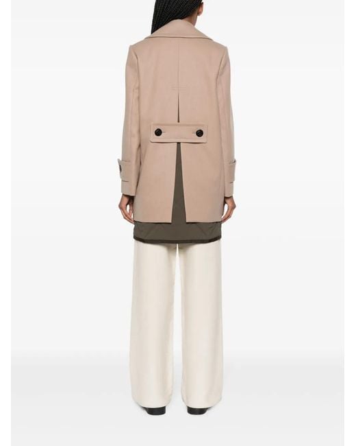 Sacai Natural Melton Layered Wool Coat