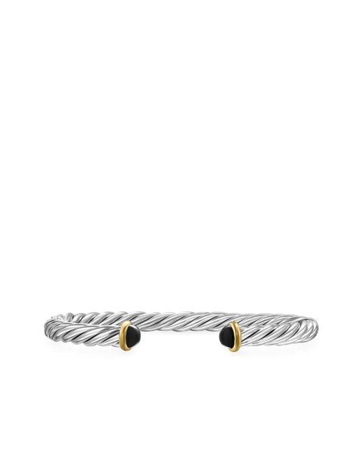 David Yurman White 14Kt And Sterling Cable Cuff Bracelet (6Mm) for men