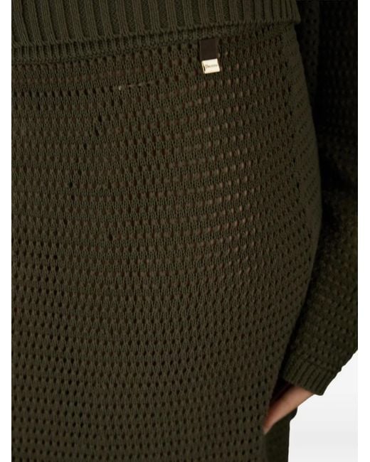 Herno Green Open-Knit Maxi Skirt