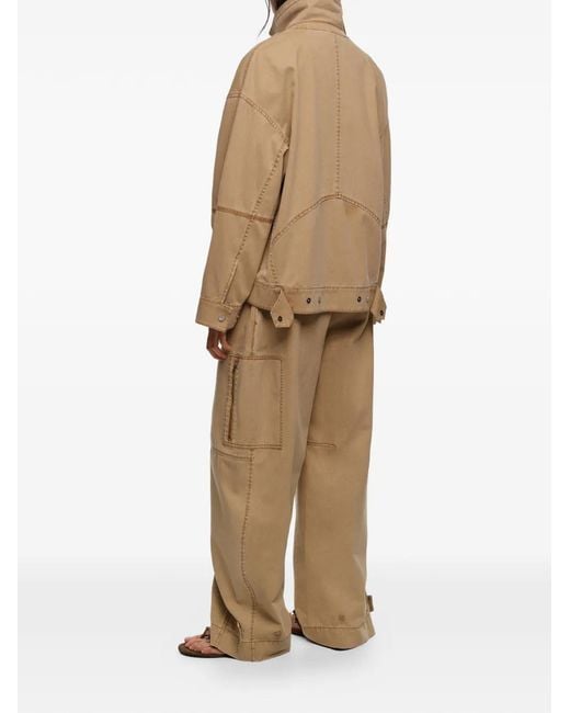 Bimba Y Lola Natural Oversized Buttoned Jacket