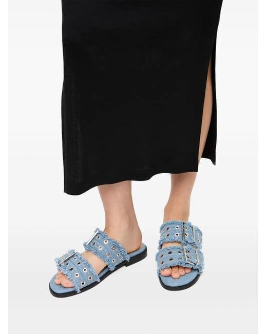 Ganni Blue Sandal Charms Denim