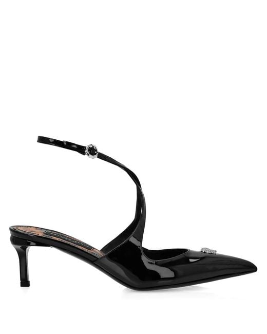 Philipp Plein Black Skull Strass Pumps
