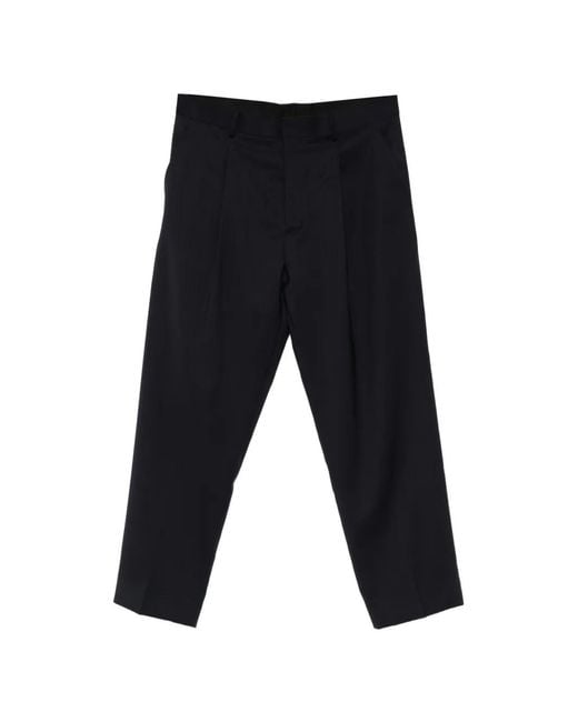 Costumein Blue Pleated Straight Trousers for men