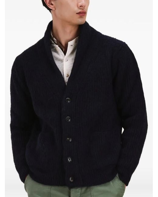 Fortela Blue Majes Shawl-Collar Cardigan for men