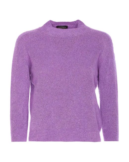 Roberto Collina Purple Crew-Neck Long-Sleeve Sweater