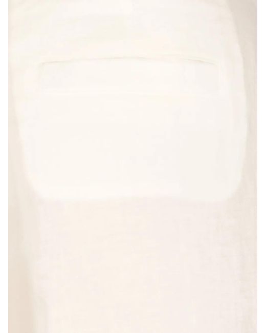 Peserico White Linen Shorts
