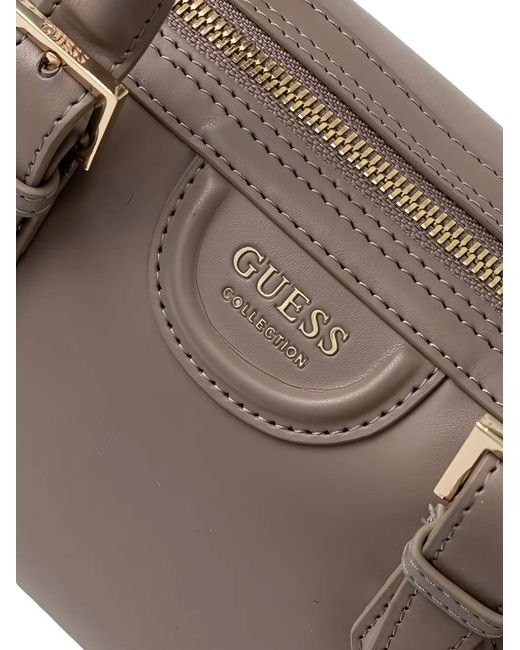 Guess Gray Nina Buckle-Strap Tote Bag