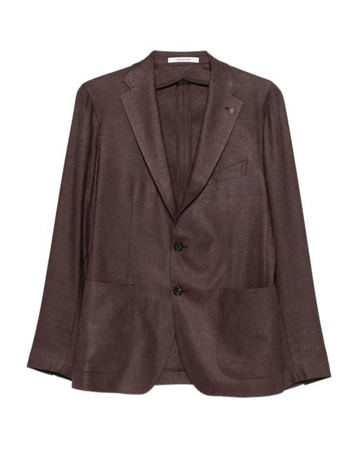Tagliatore Brown Patch-Pocket Blazer for men