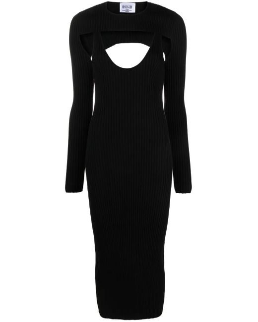 Wolford Black X Simkhai Contoured Ribbed-Knit Midi Dress