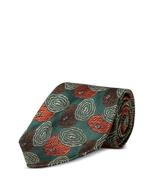 RRL Green Jacquard-Woven Silk Tie for men