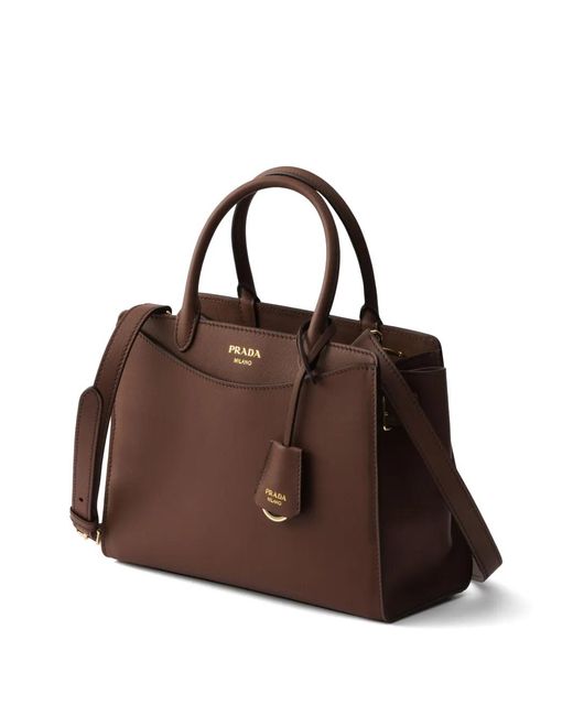 Prada Brown Medium Prelude Leather Handbag