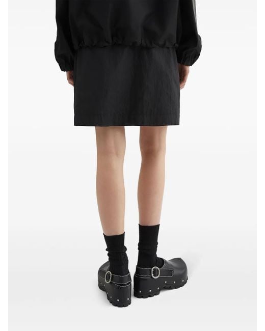 Jil Sander Black Buckled A-Line Miniskirt