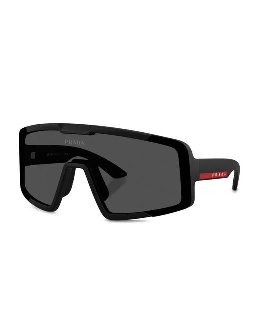 Prada Linea Rossa Black Geometric Sunglasses for men
