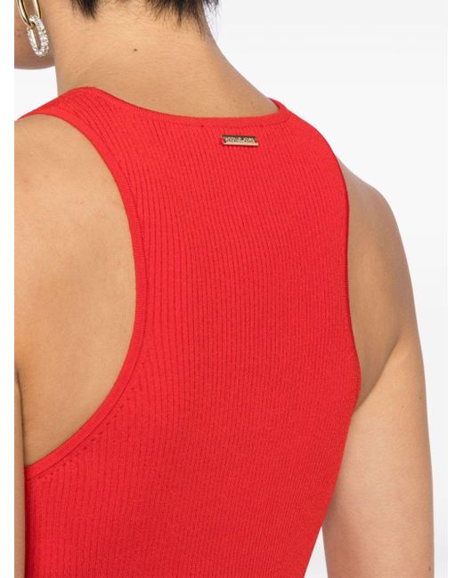 Michael Kors Red Geripptes Cropped-Top