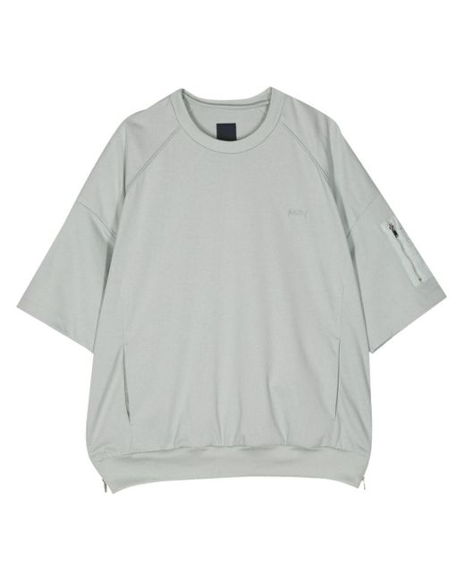 Juun.J Gray Cotton Zip-pocket T-shirt for men