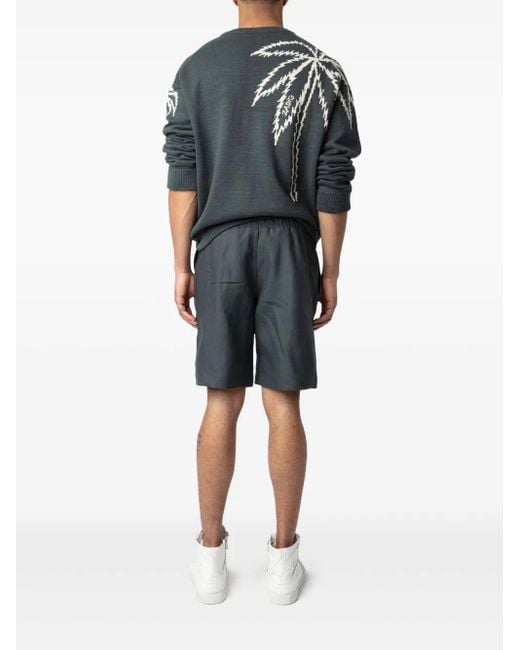 Zadig & Voltaire Gray Elasticated-Waist Shorts for men