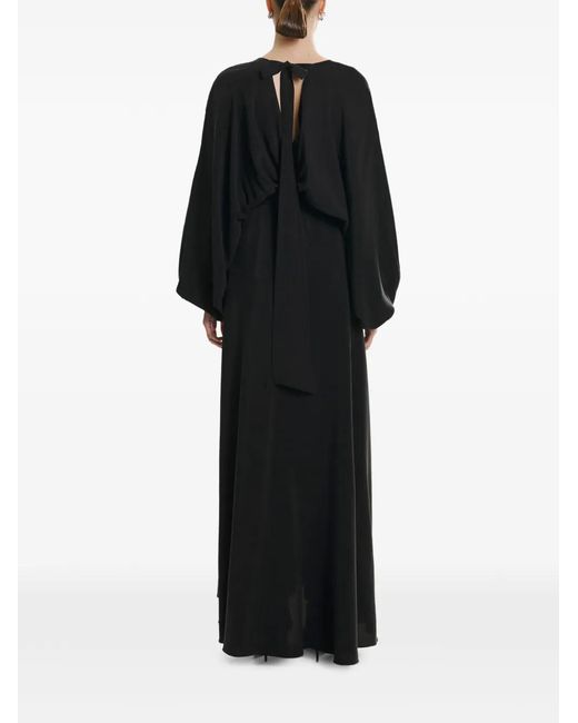 Lita Couture Black Vallee Wrap-Effect Maxi Dress
