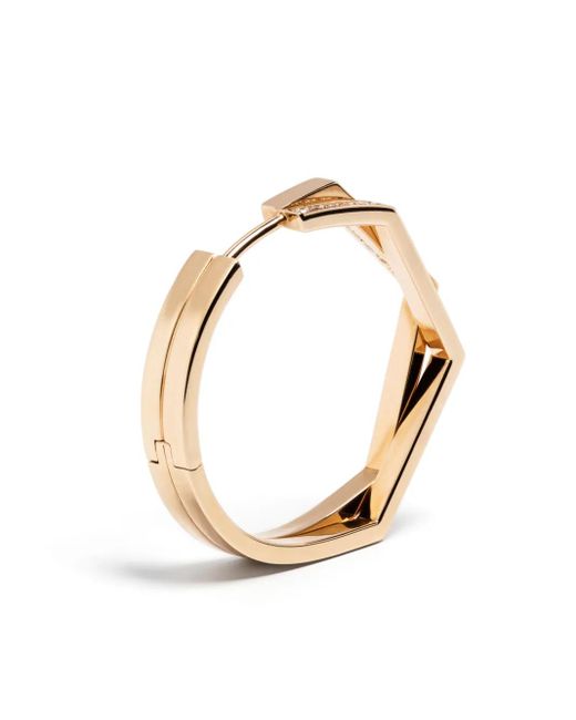 Repossi Metallic 18Kt Rose Antifer Diamond Hoop Earring