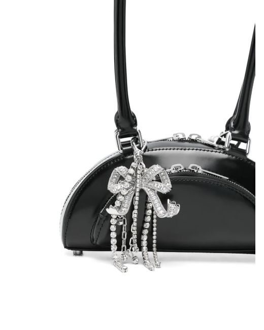 Self-Portrait Black Curved Charm Shoulder Bag