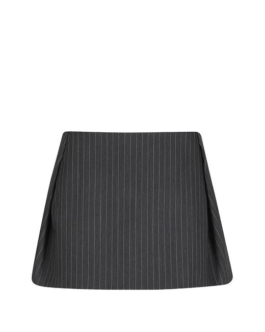 IRO Black Pinstripe-Pattern Pleated Mini Skirt